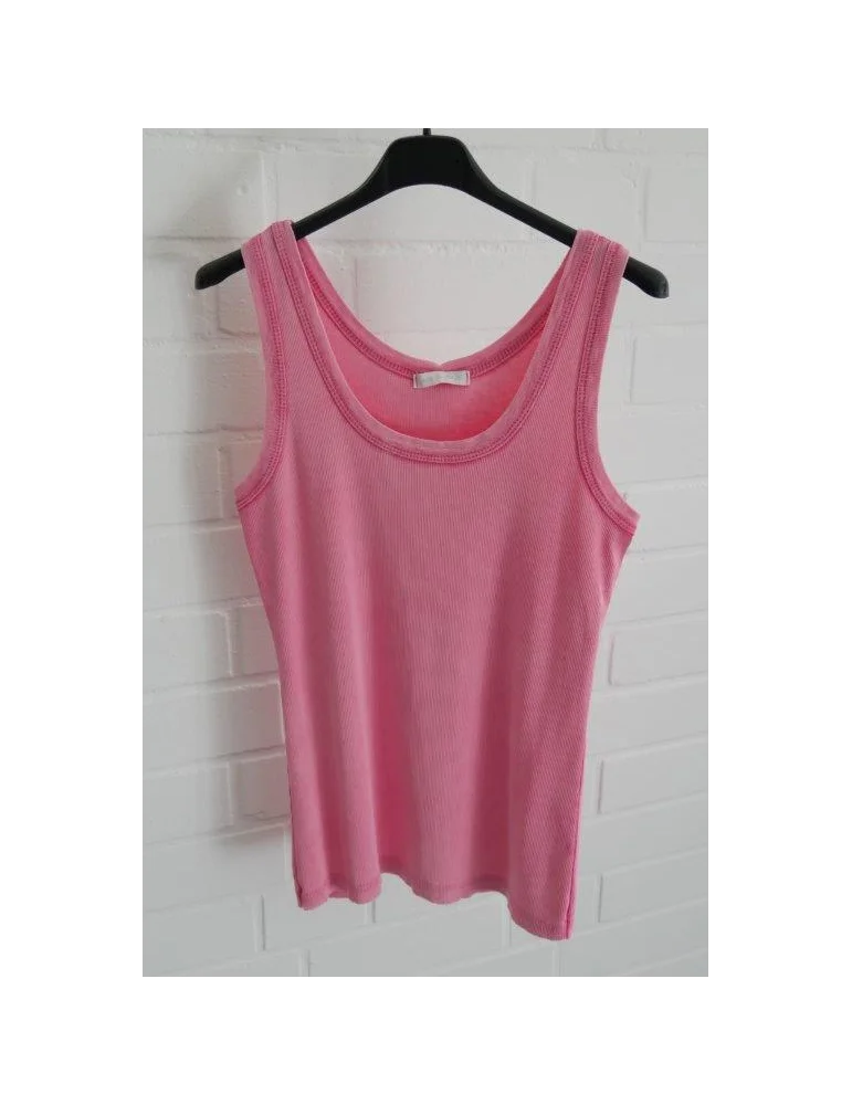 Pinkfarbenes Rippen Top verwaschen mit Rundhalsausschnitt