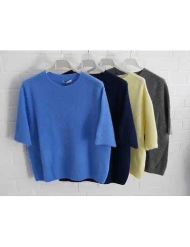 Damen Strick Pullover 3/4 Ärmel hellgrau...