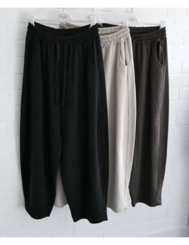 Wiya Damen Jogger Baggy beige uni mit Baumwolle...