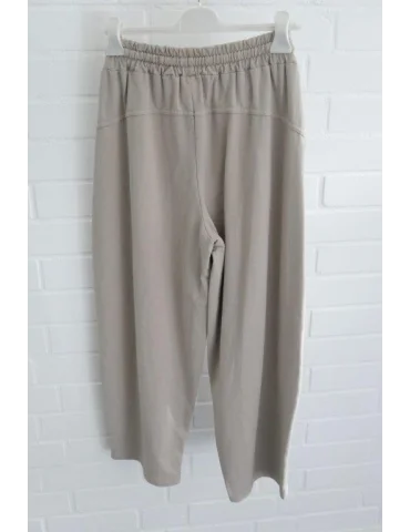 Rückansicht Beige Damen-Sweatpants im weiten Barrel-Leg-Schnitt mit Kordelzug auf Bügel