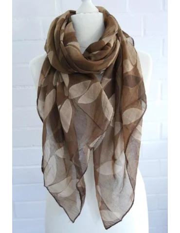 Schal Tuch Loop Seide Baumwolle camel beige Blumenrad S 494