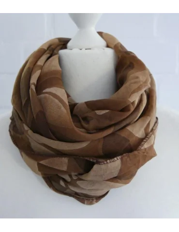 Schal Tuch Loop Seide Baumwolle camel beige...