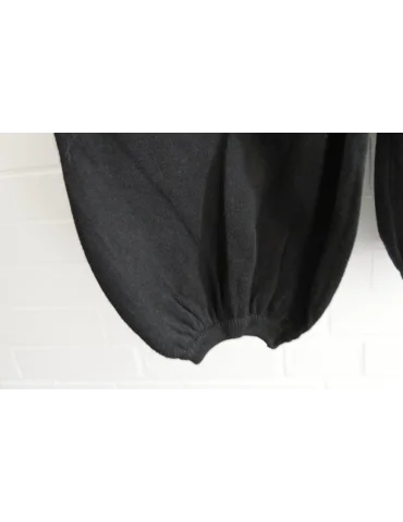 Schwarze Strick-Pumphose | Weites Bein Damen