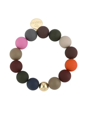 copy of Giuno Damen Modeschmuck Armband schwarz goldfarben matt Perlen 1,5 cm elastisch Kunststoff Metall Onesize ARU 212 59