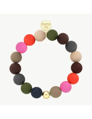 copy of Giuno Damen Modeschmuck Armband grau matt silberfarben Perlen 1,2 cm elastisch Kunststoff Metall Onesize ARU 227 81