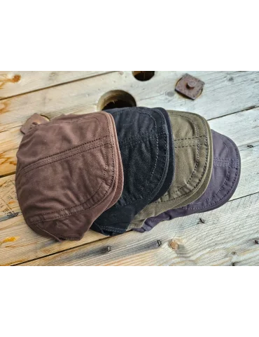 Damen Herren Unisex Kappe Flat Cap schwarz uni...