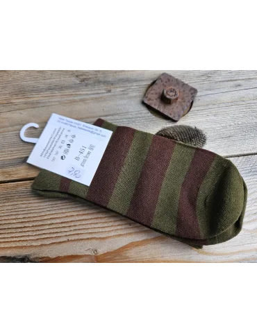 Damen Socken Strümpfe oliv braun Streifen Herz...