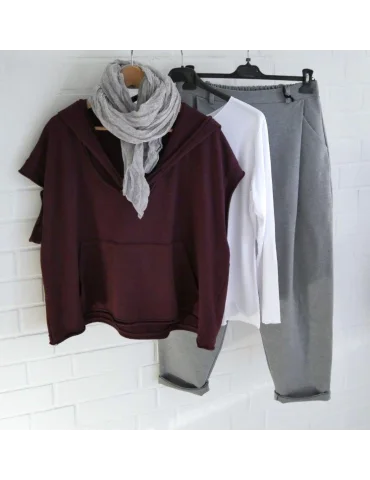 Xuna Damen Hose Baggy Jersey hellgrau meliert...