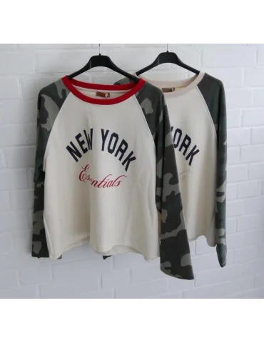 Leichtes Sweat Shirt offwhite beige Camouflage...