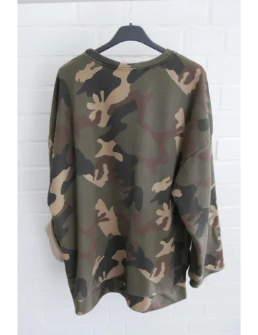 ESViViD Oversize Sweat Shirt oliv schwarz bunt...