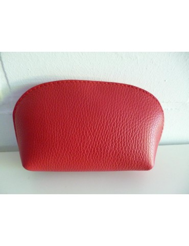 Kosmetiktasche Portemonnaie rot feuerrot echtes Leder Made in Italy