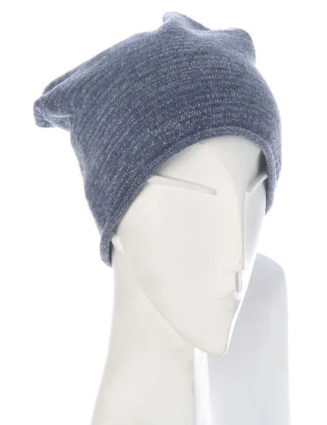 Zwillingsherz Mütze jeansblau silber Lurex "1000 Träume weit" mit Kaschmir und Fleece