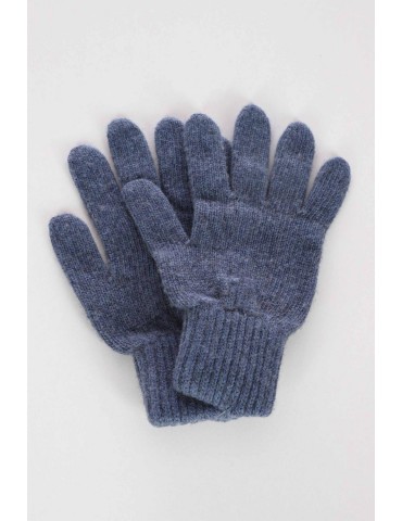 Zwillingsherz Handschuhe Fingerhandschuhe Classic jeansblau blau uni mit Kaschmir