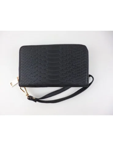 Giuliano Portemonnaie Geldbörse Börse schwarz passende Tasche Kroko Look