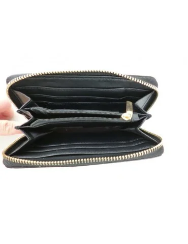 Giuliano Portemonnaie Geldbörse Börse schwarz passende Tasche Kroko Look