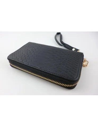 Giuliano Portemonnaie Geldbörse Börse schwarz passende Tasche Kroko Look