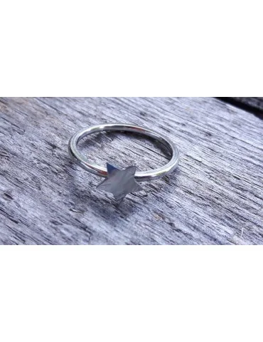 Ring Damenring Damen Metall Stern Star silber edel schlicht