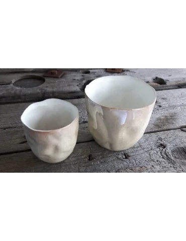 Teelicht Teelichtglas Kerzenständer Glas creme...