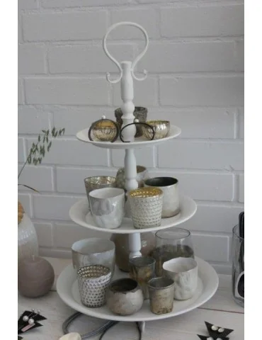 Teelicht Teelichtglas Kerzenständer Glas creme anthrazit matt 13728