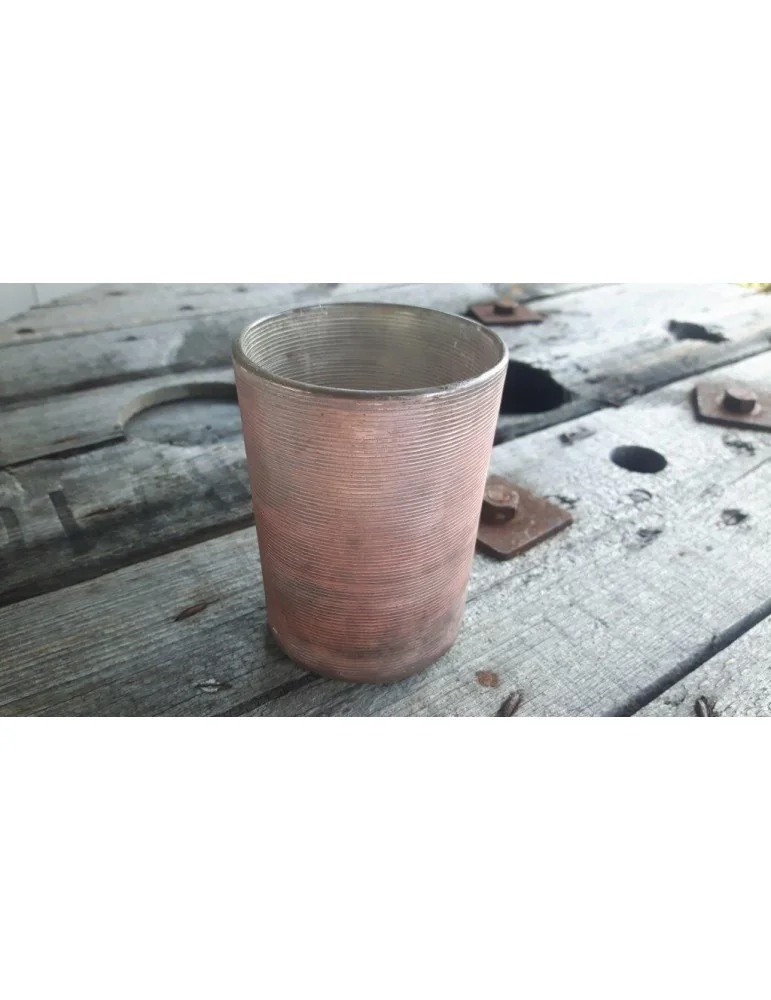 Teelicht Teelichtglas Kerzenständer Glas rose rosa grau matt rund Rillen 12924