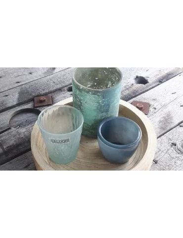 Teelicht Teelichtglas Kerzenständer Glas mint...