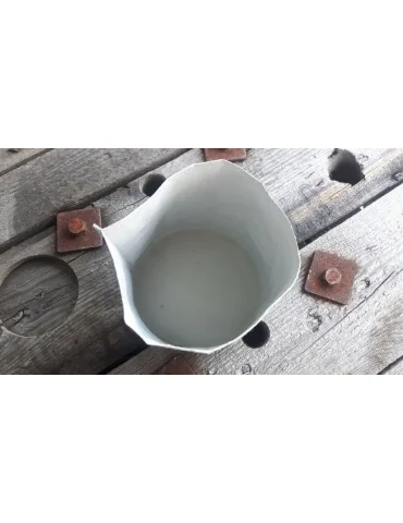 Teelicht Kerzenständer Papier gummiert hellgrau Holz 11843 groß