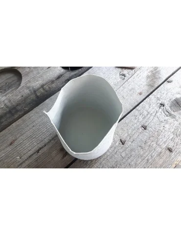 Teelicht Kerzenständer Papier gummiert hellgrau Holz 11842 klein