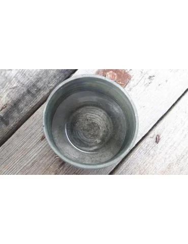 Teelicht Teelichtglas Kerzenständer Glas blau grau matt Rillen 13646