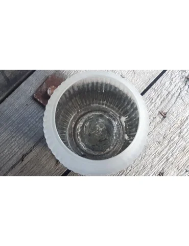 Teelicht Teelichtglas Kerze Glas hellgrau grau gold 11463