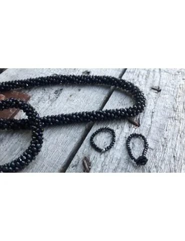 Armband Kristallarmband Perlen dick schwarz...