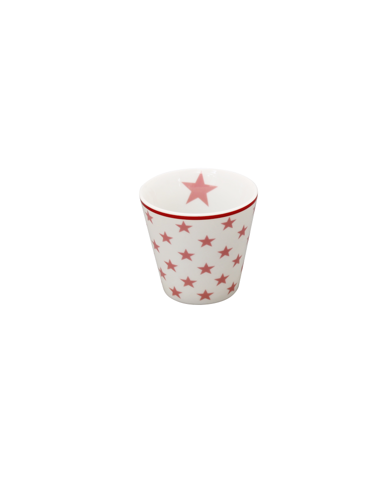 Krasilnikoff Porzellan Espressotasse Tasse Teelicht Muffin Form weiß rose Sterne