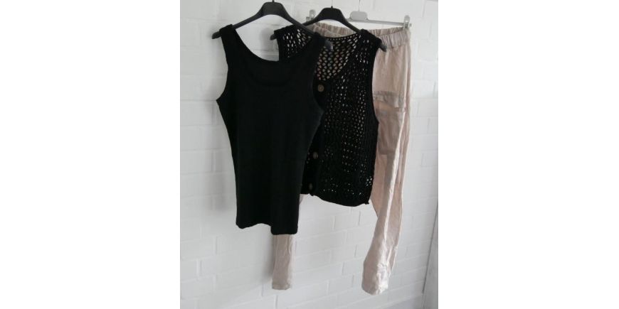 Leinen Baggy mit Weste