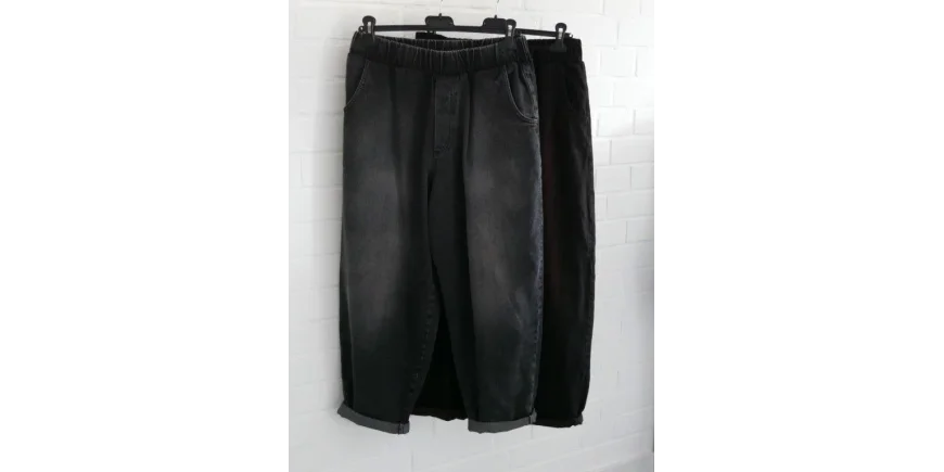 Bequeme Schlupfhose in Grau und Braun-Schwarz