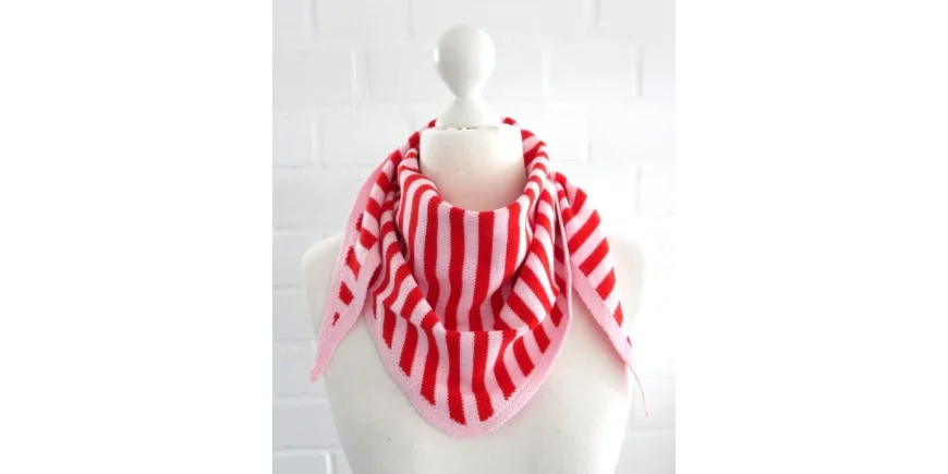 Dreieckstuch Pink-Rot: Streifenlook für Damen & Kids