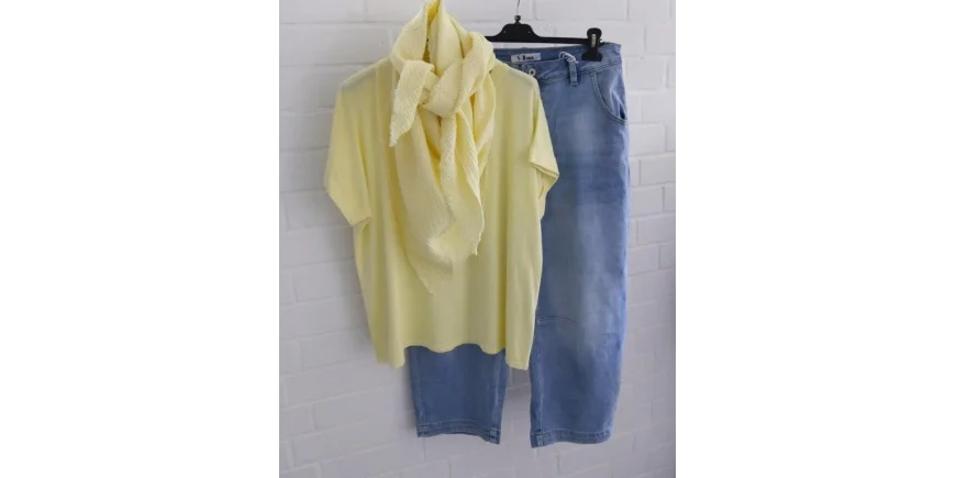 Frühlings-Look: Gelbes Shirt & Jeans perfekt kombiniert