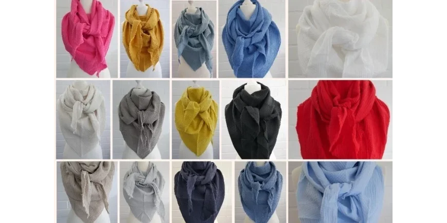 Musselin Dreieckstücher: Viele bunten Farben