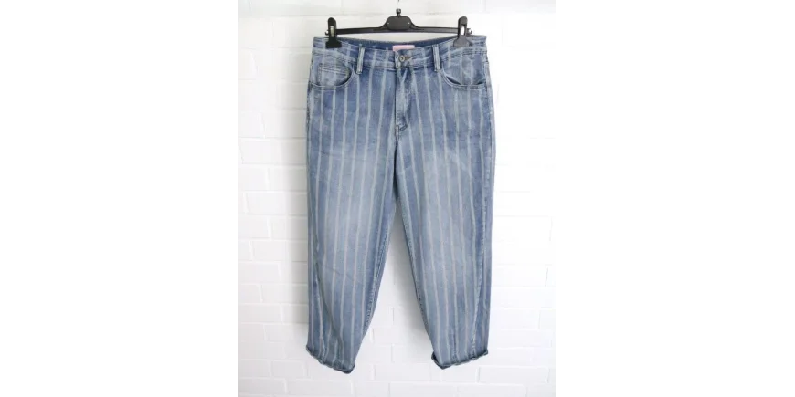 Trend Jeans mit Streifen in hellem Denim