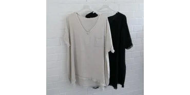 Oversize Shirt 22015: Neu in Beige & Schwarz