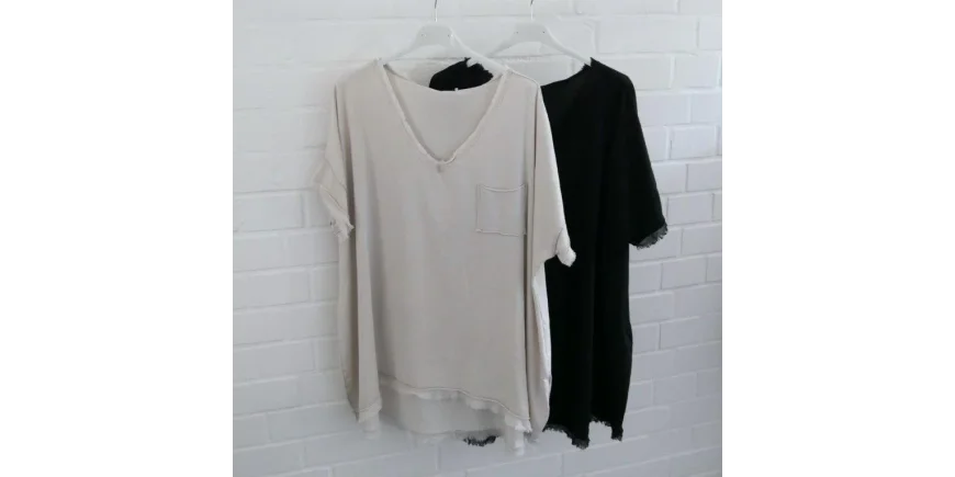 Oversize Shirt 22015: Neu in Beige & Schwarz