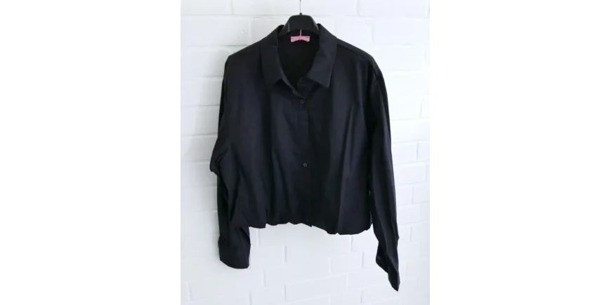 Dunkelblaue Cropped Bluse: Moderner Style für Damen