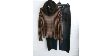 Casual Style: Streifen-Shirt & Patchwork-Jeans