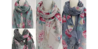 Seide-Baumwoll-Schals: Blumenmuster Trend