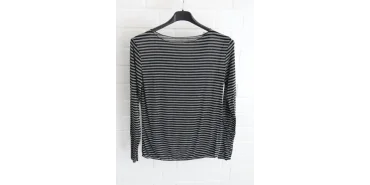 Gestreifte Unterziehshirts: Grau-Schwarz im Lagenlook