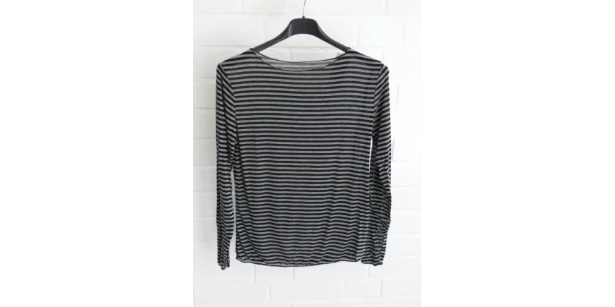 Gestreifte Unterziehshirts: Grau-Schwarz im Lagenlook