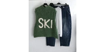 Lässiger Winter-Look: SKI-Grobstrick & Barrel-Leg Jeans