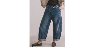 Asymmetrische Barrel-Leg Jeans: Trend-Look & Styling